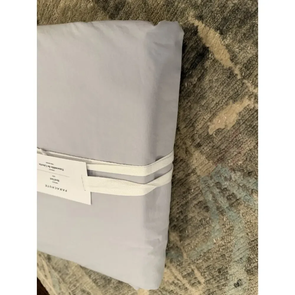 PARACHUTE Percale 4 Piece Sheet Set Light Grey Cotton- King Sz NWT $300